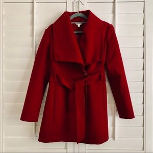 PRICE SLASH Beautiful deep red Coat. Tie front/ m